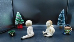 2 german bisque dollhouse lot 4 side
